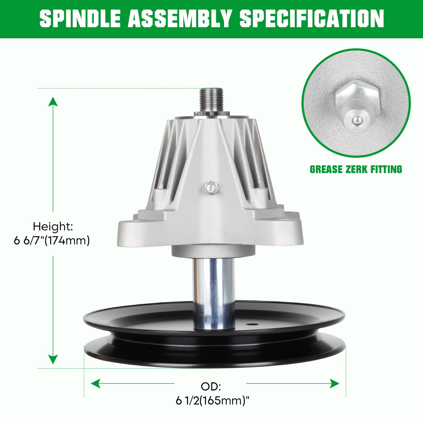 youxmoto close-up of spindle assembly showing bearing seal and durable machined finish benefit