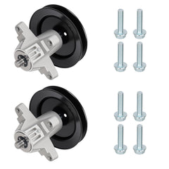 Youxmoto spindle front view showing housing and pulley for reliable deck drive