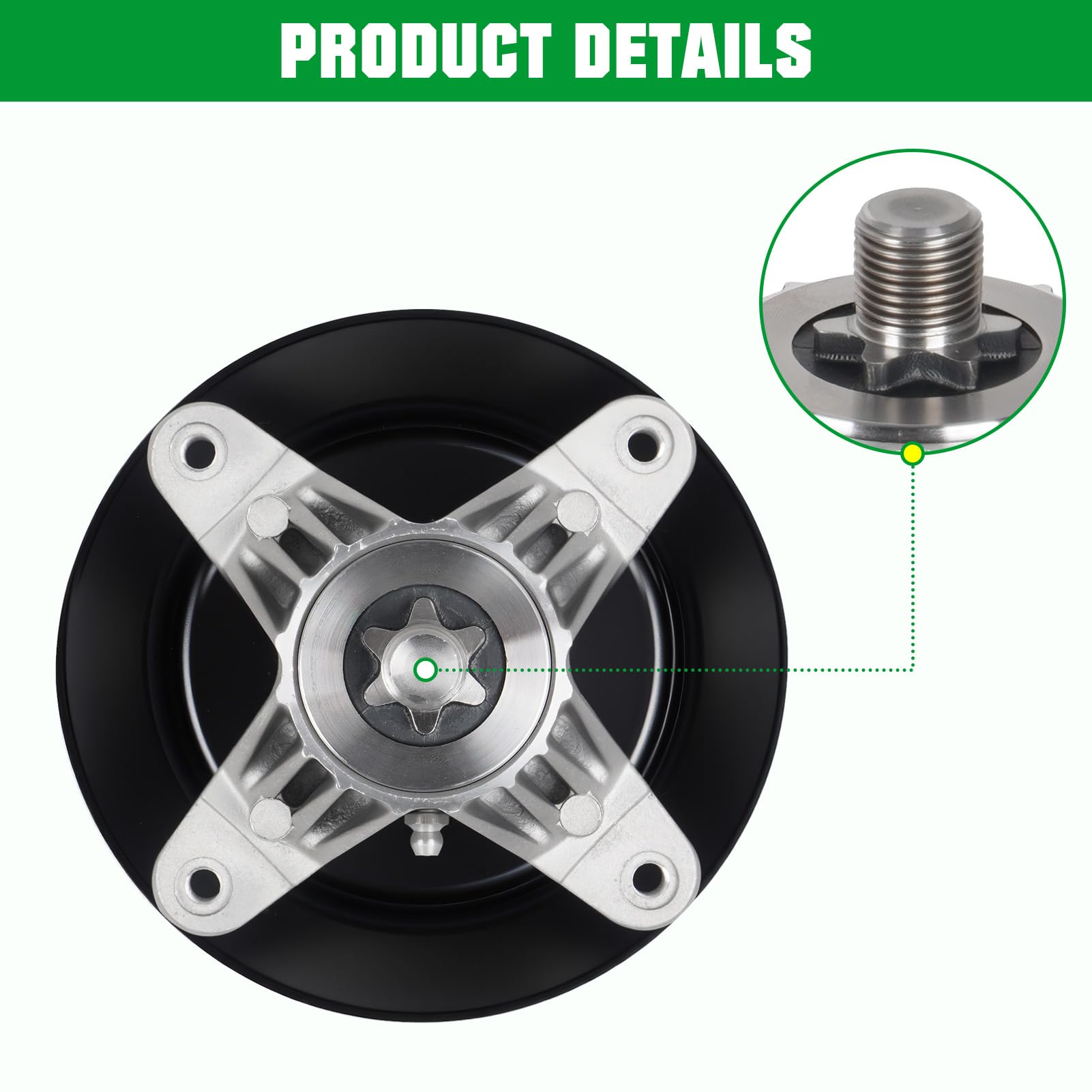 Youxmoto spindle installed on mower deck demonstrating restored blade rotation safety