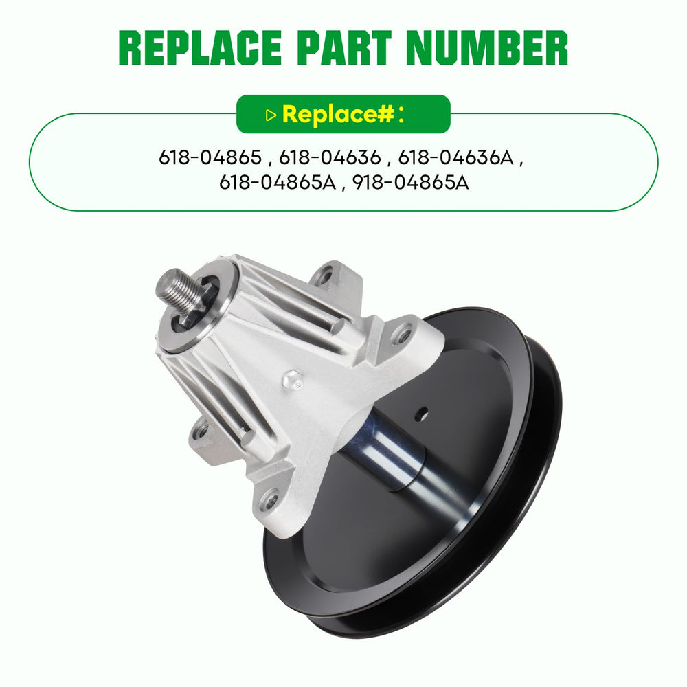 Youxmoto spindle installed on mower deck demonstrating easy replacement