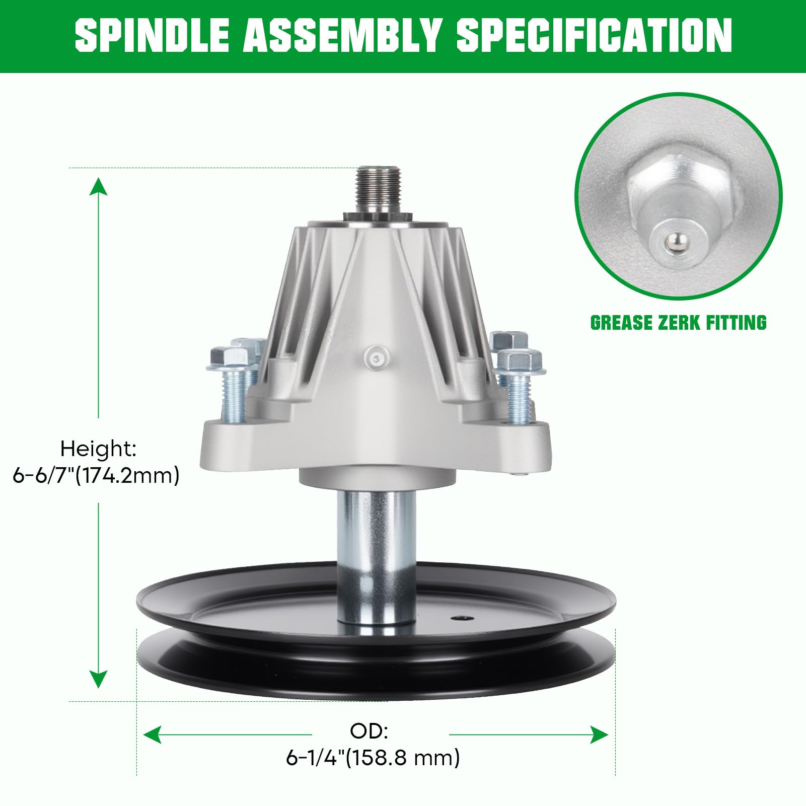 Youxmoto spindle pulley close-up showing correct 159mm diameter for belt alignment