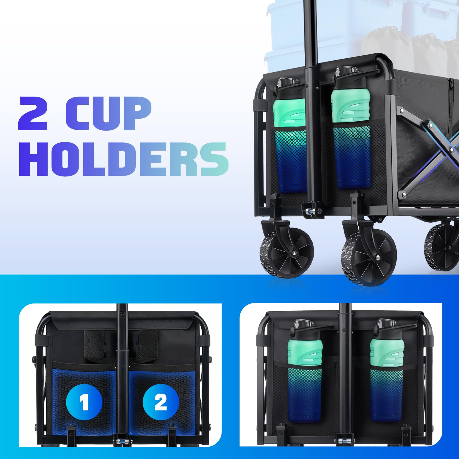 YOVOBUSS internal pull-cord folding action for instant compact storage