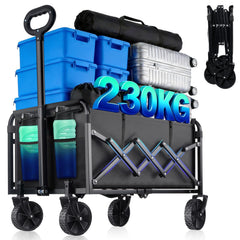 YOVOBUSS front view of open wagon showing capacity and portability