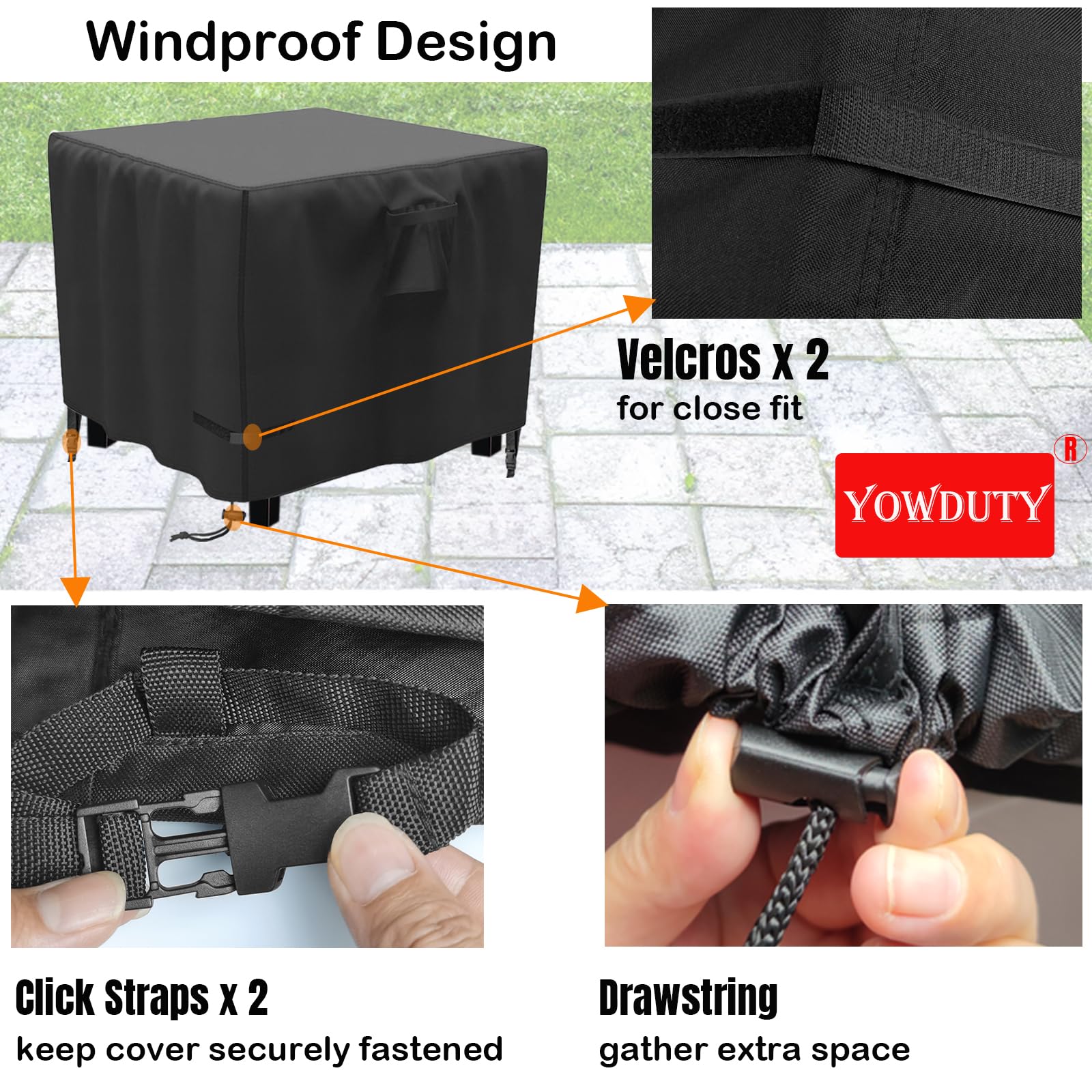 YOWDUTY handle close-up for easy removal, convenient handling benefit