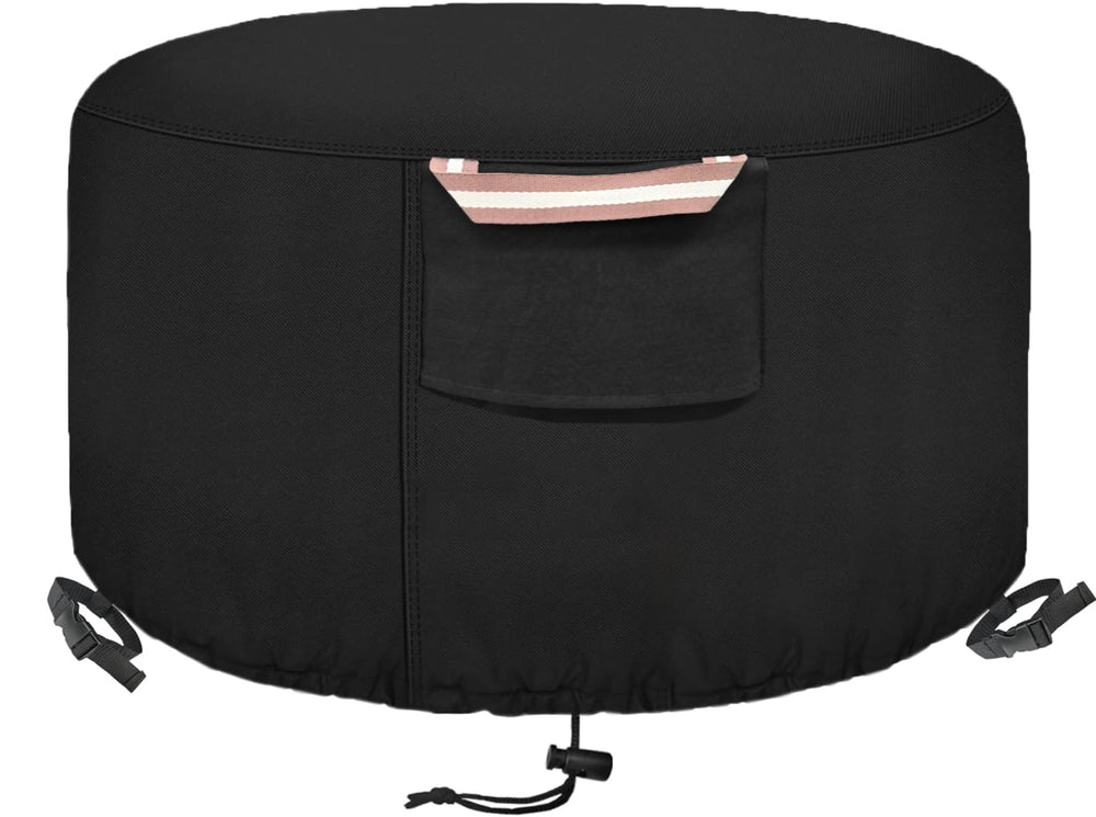 YOWDUTY front view of round fire pit cover showing full-fit protection