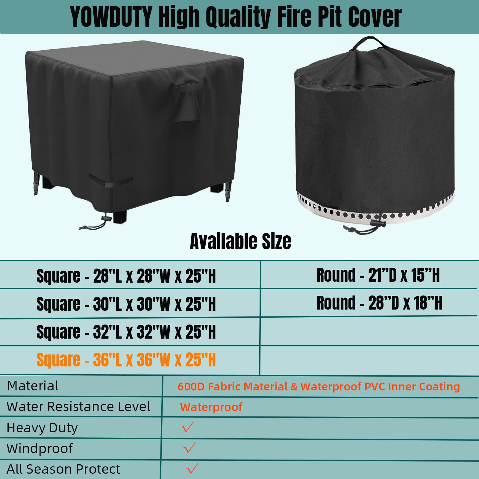 YOWDUTY waterproof PVC undercoating detail, prevents water penetration benefit