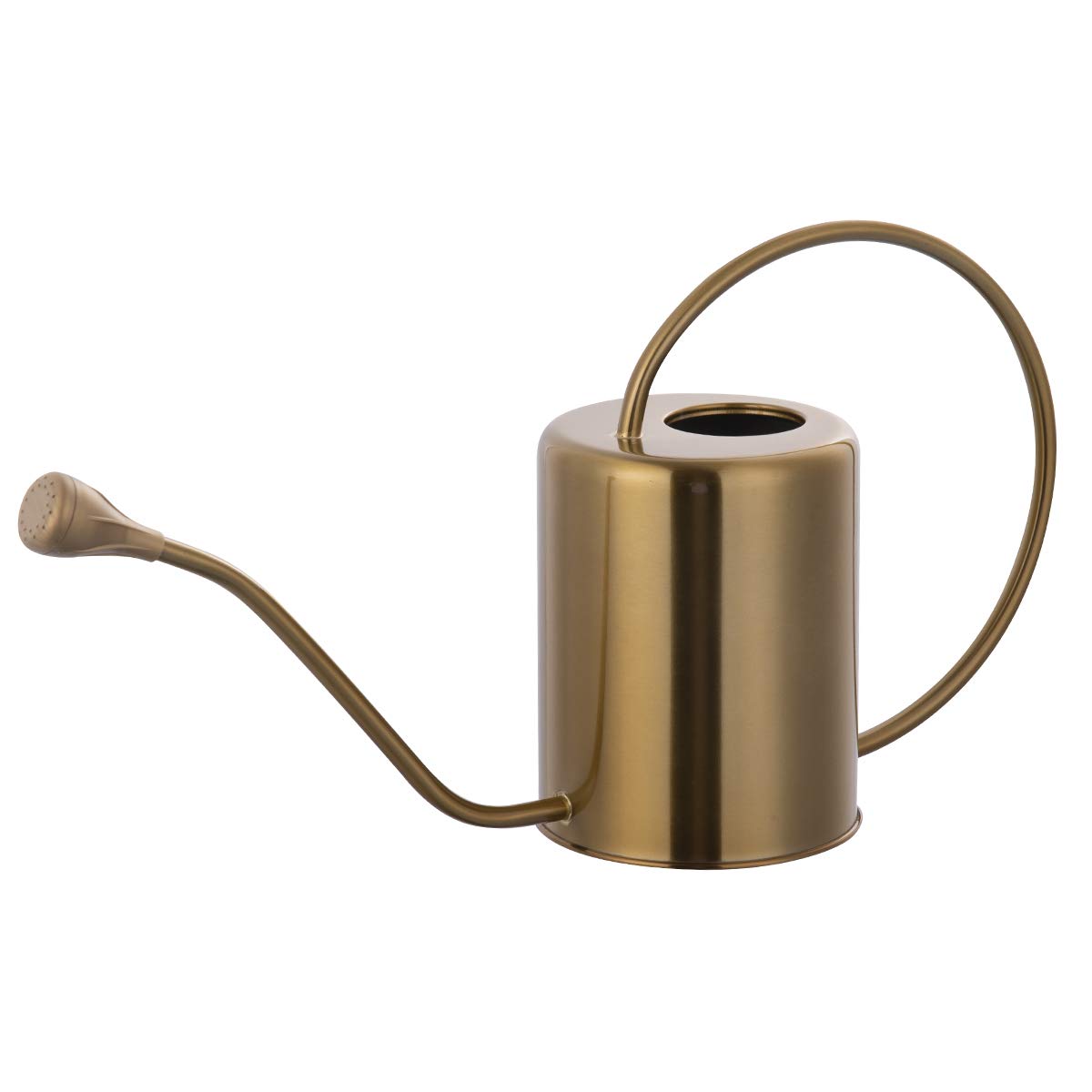 Yowon gold watering can front view showing elegant stainless finish and sturdy shape