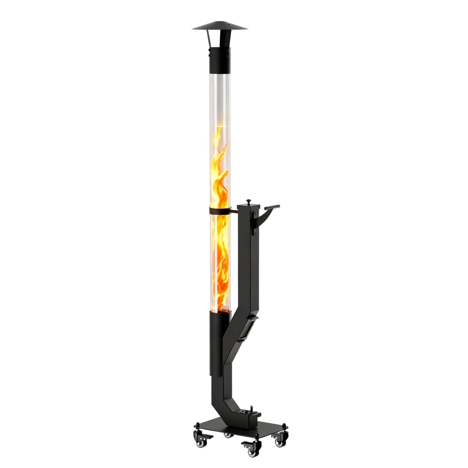 yoyomax front view pellet patio heater showing elegant design and easy placement