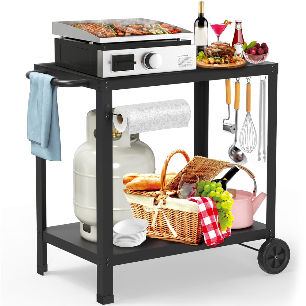 Yozoia front overview with griddle showing sturdy support and stable cooking surface