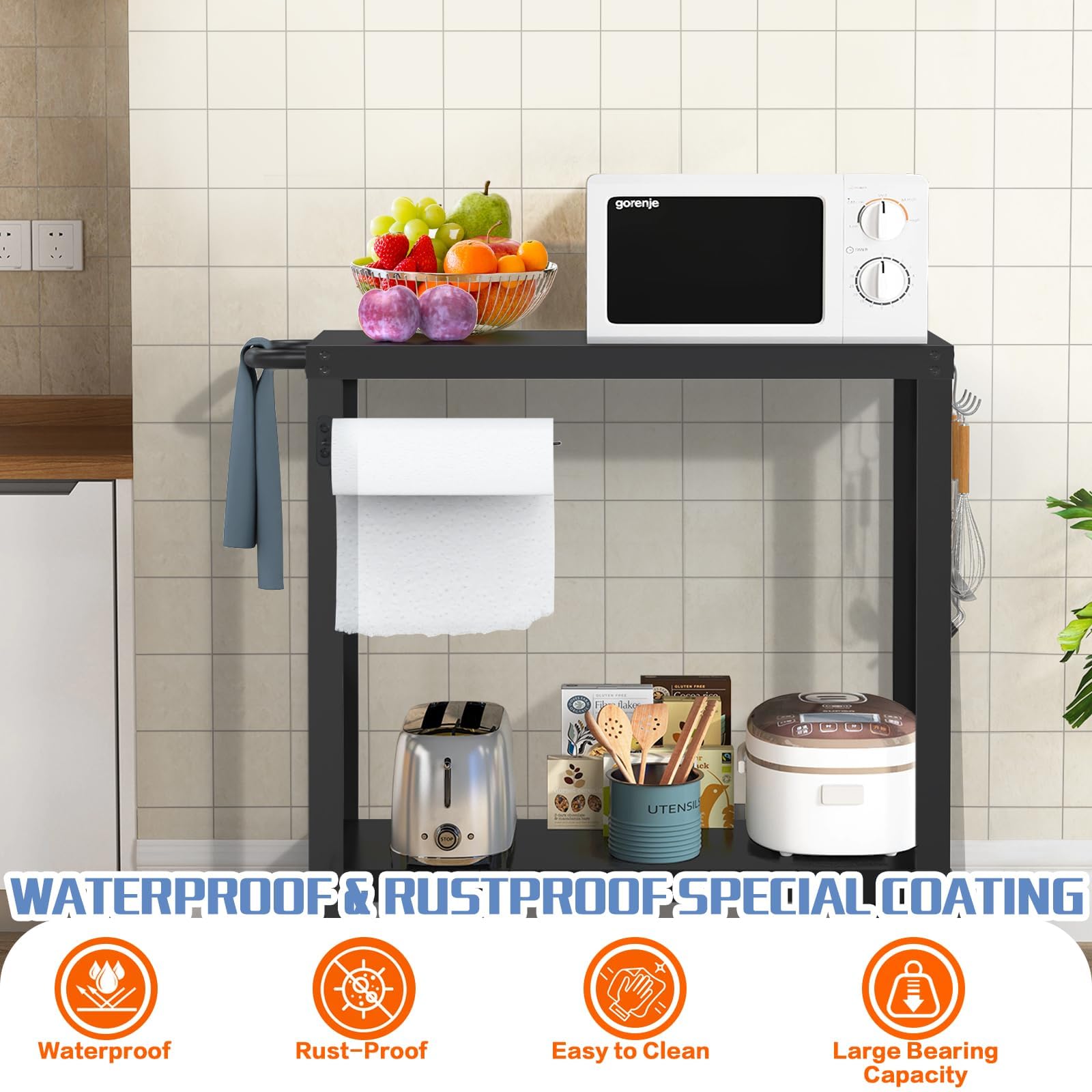 Yozoia utensil hooks and rolling paper holder keeping tools accessible