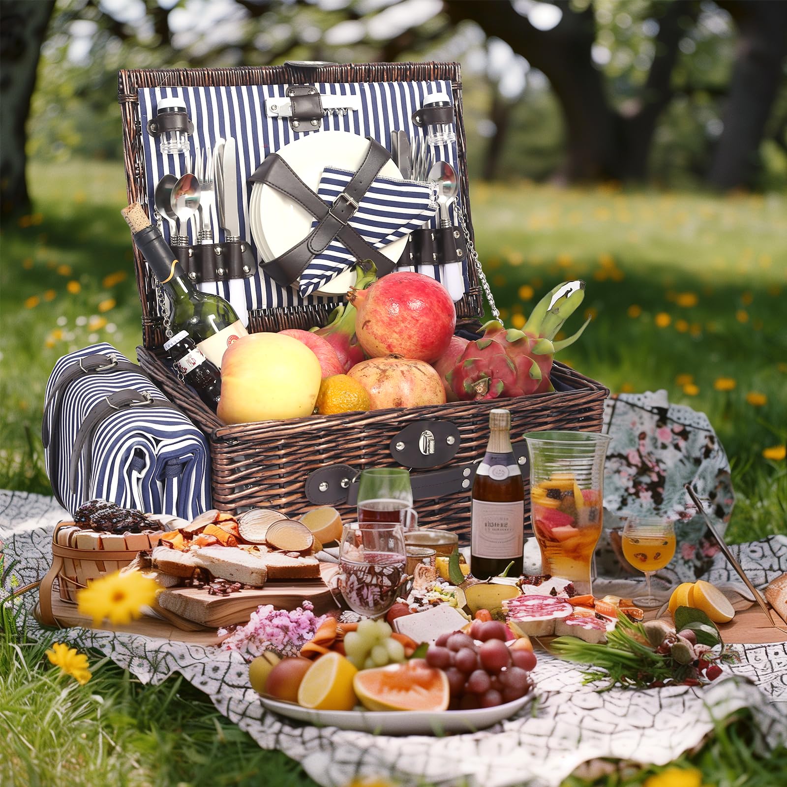 YPshuye picnic blanket on beach scene displaying stylish outdoor dining look