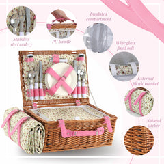 YPshuye tableware arranged inside basket demonstrating organized storage for four