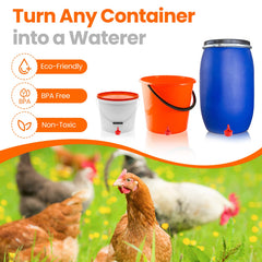 Yrangee cups installed in a bucket demonstrating easy DIY conversion benefit