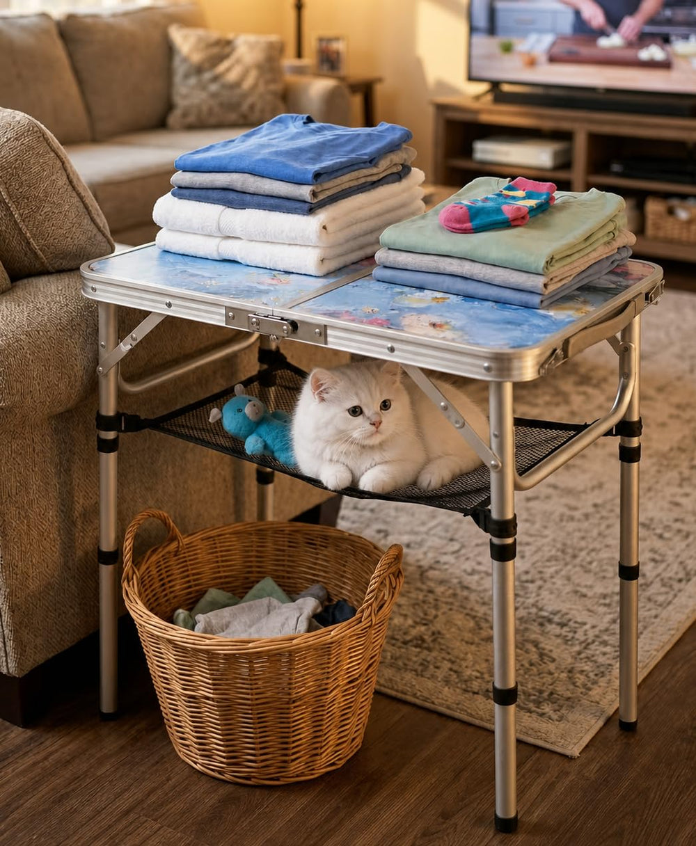 Yriuat beside chair showing scale for space planning and small-space suitability