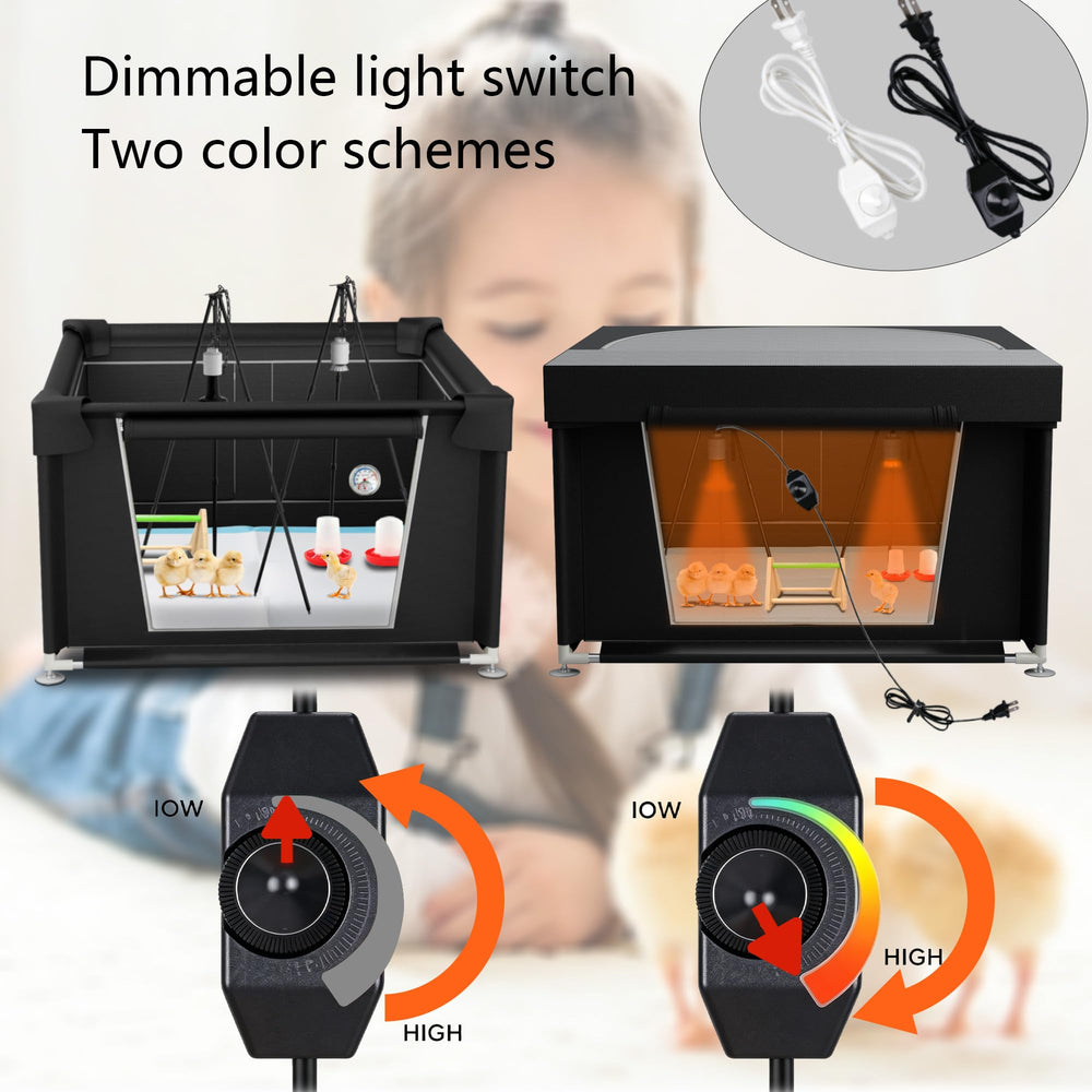 YRKUOEFD heat lamp and dimmer detail for precise temperature control