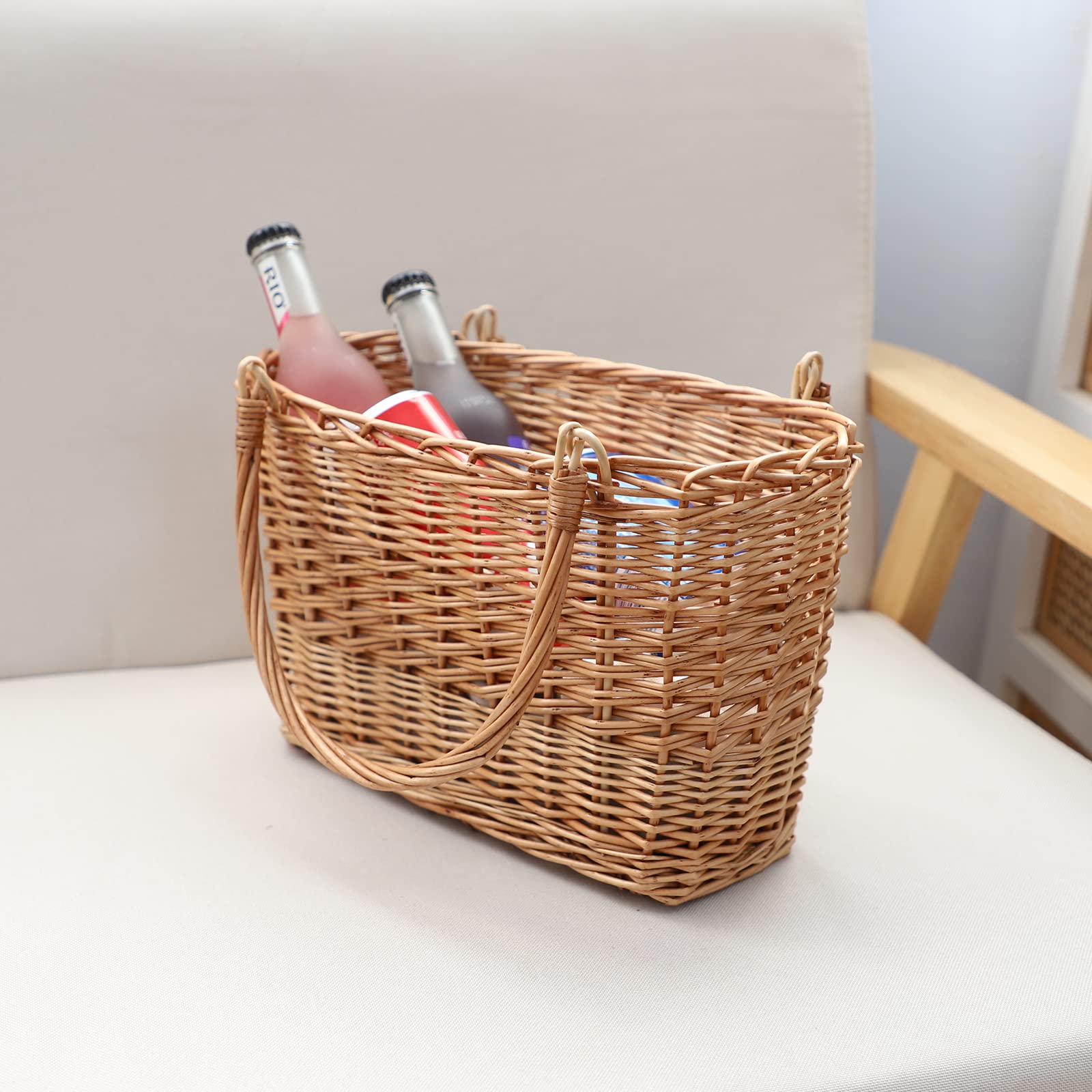 YRLSOTGE basket next to book showing scale and compact storage benefit