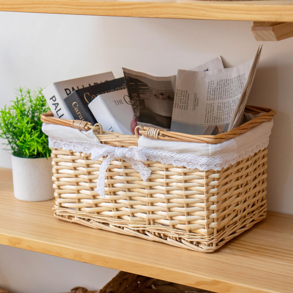 YRLSOTGE basket beside a bottle showing scale and usable internal space