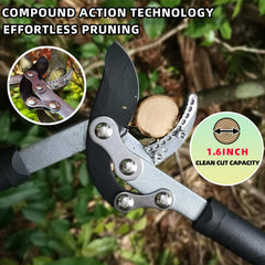 YRTSH close-up of loppers compound joint demonstrating 4x power for easier branch cutting