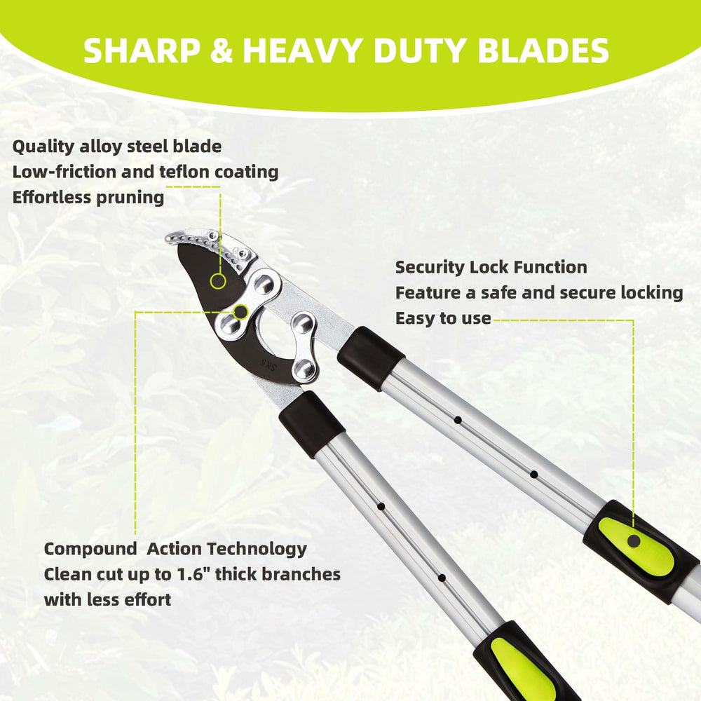 YRTSH loppers ergonomic grip closeup illustrating comfort and anti-fatigue hold