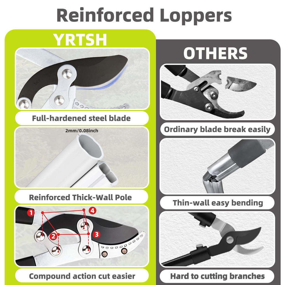 YRTSH loppers extended to maximum length to reach high branches