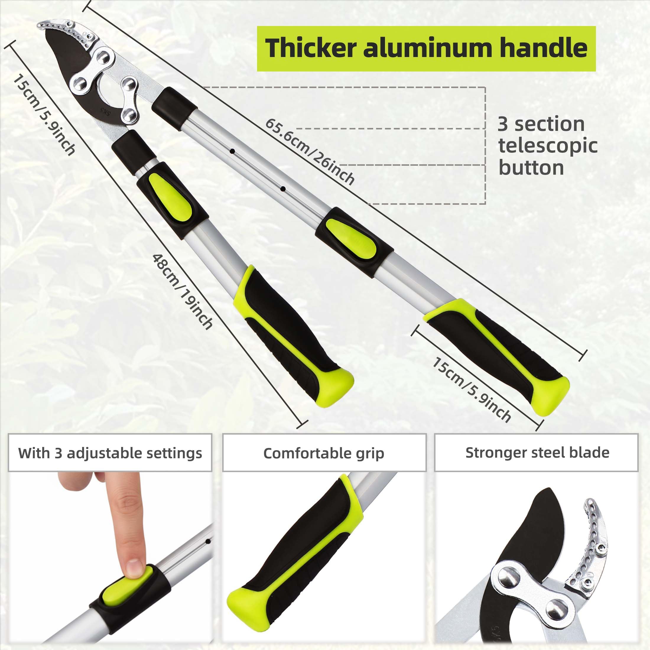 YRTSH loppers in packed box highlighting included tool and delivery condition