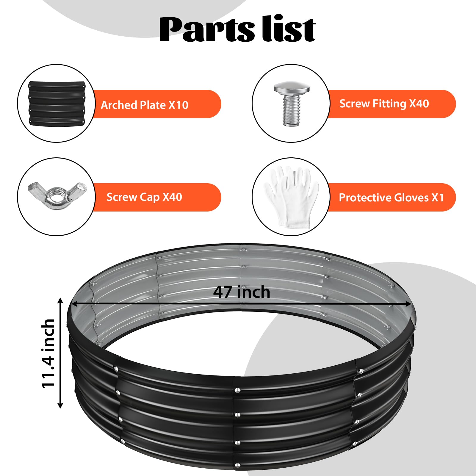 YSEJOMP assembly parts and included gloves showing easy installation benefit
