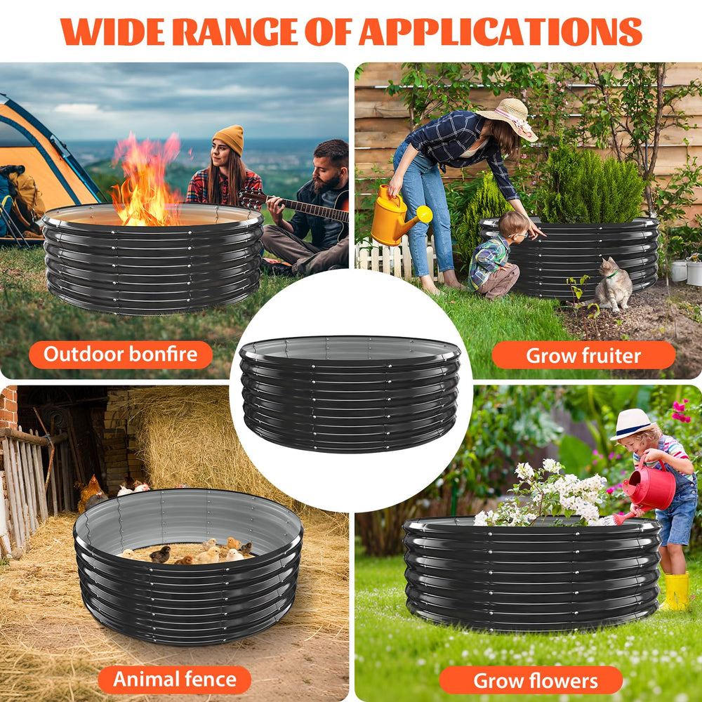YSEJOMP fire pit ring with glowing fire demonstrating ambiance and heat containment