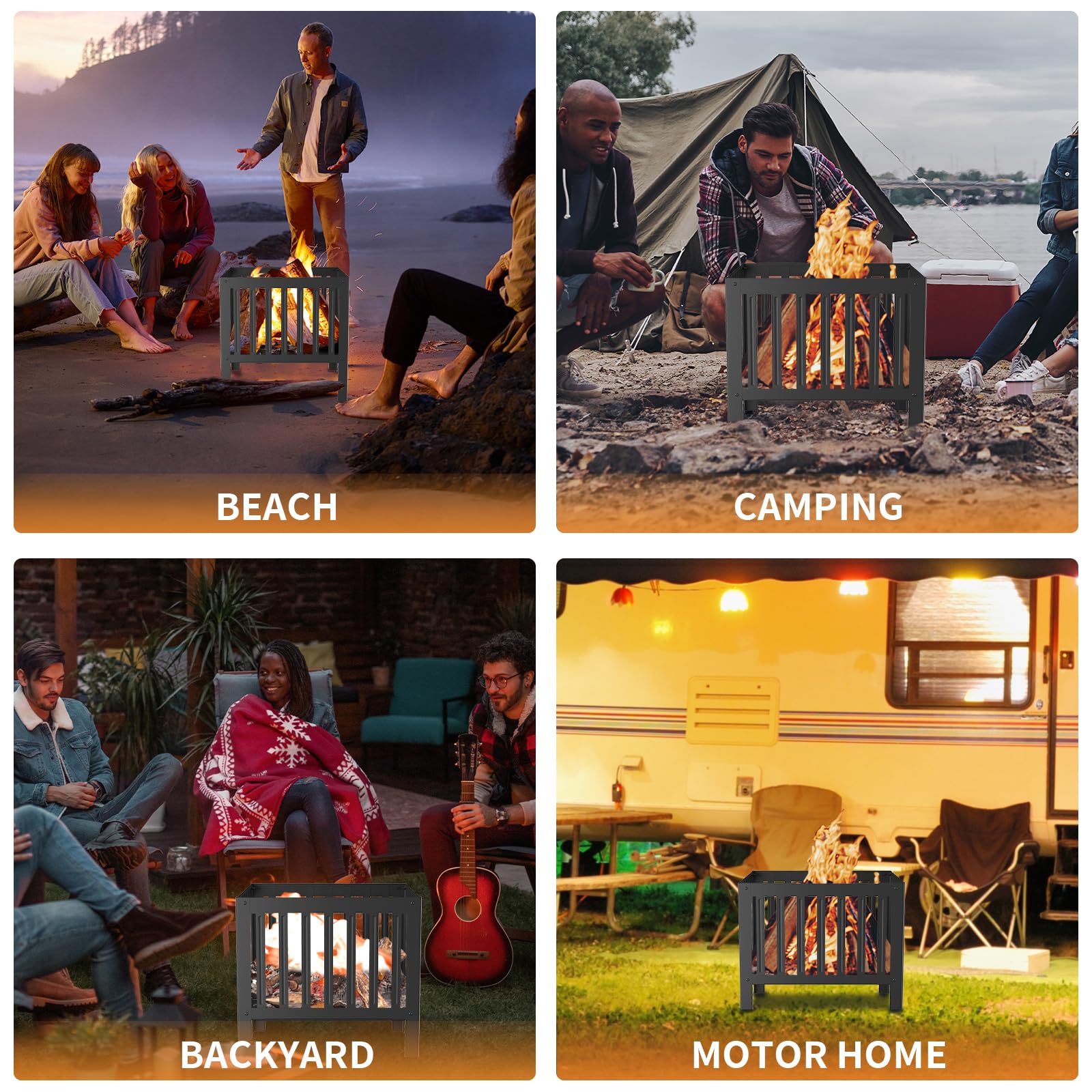 YSEJOMP fire pit burning in garden creating warm gathering atmosphere