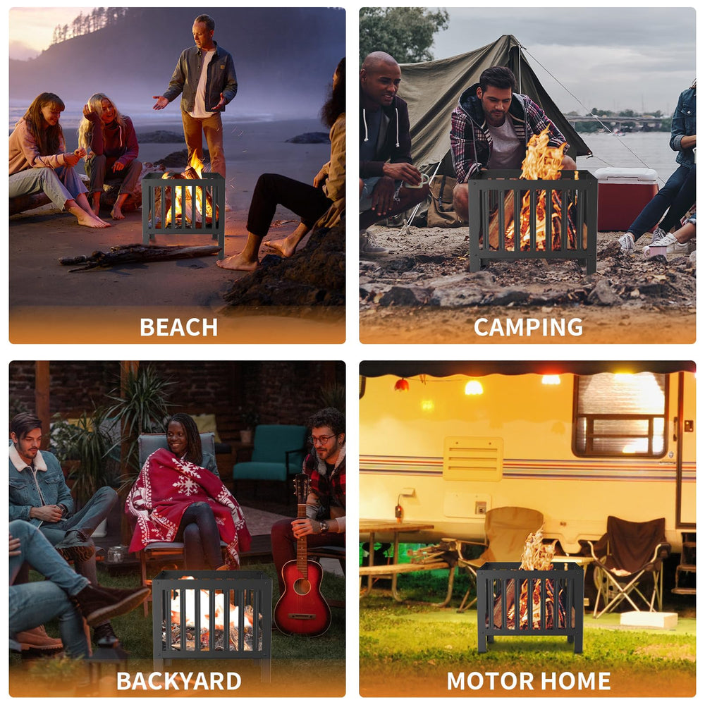 YSEJOMP fire pit burning in garden creating warm gathering atmosphere