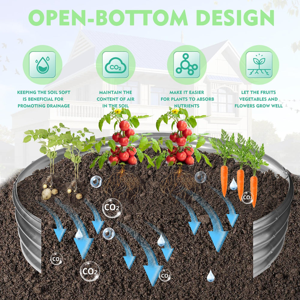 YSEJOMP raised bed planted with vegetables illustrating efficient use of planting space
