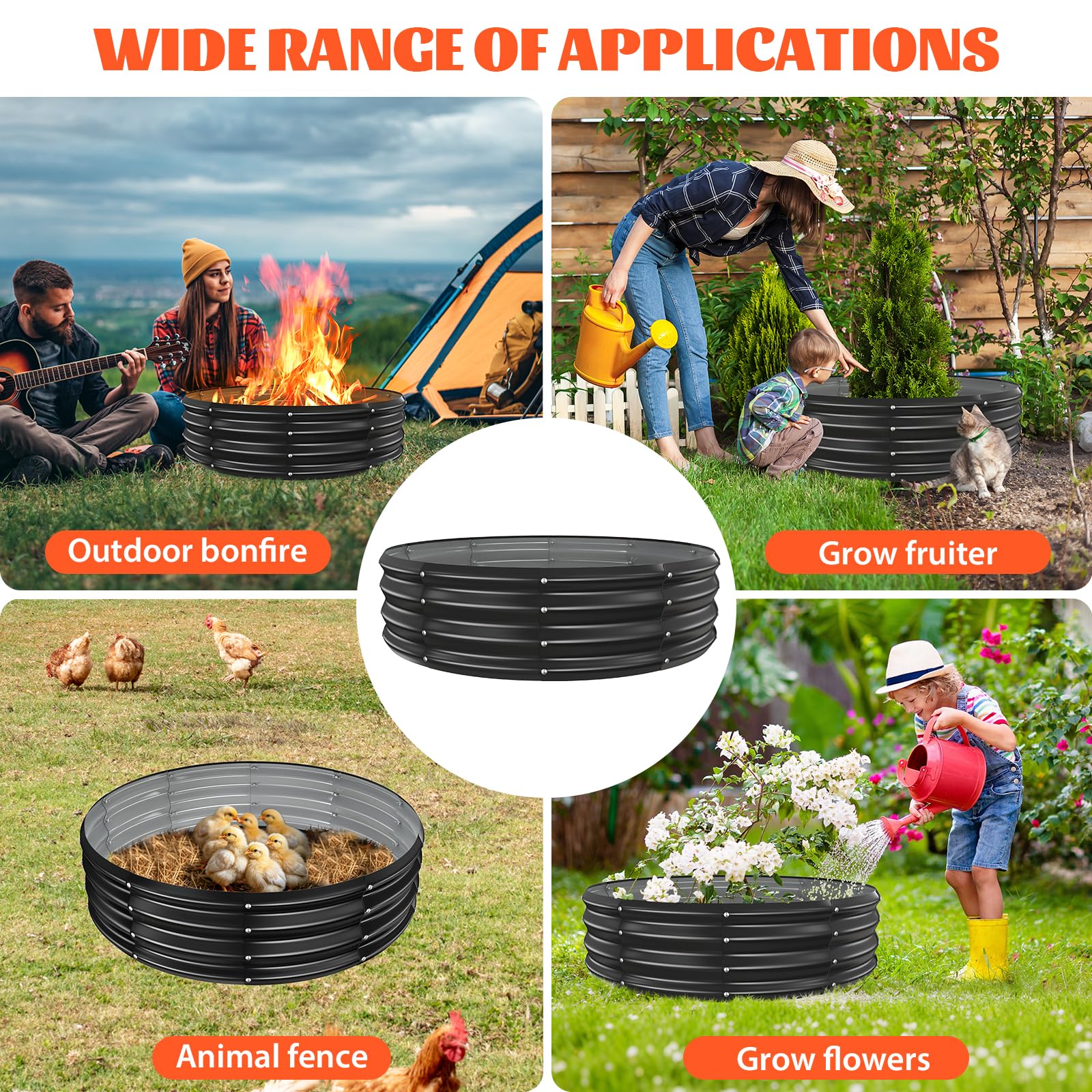 YSEJOMP ring used as raised garden bed showing versatile outdoor styling benefit