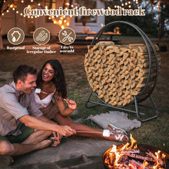 YSEJOMP ring filled with stacked logs demonstrating organized accessible storage