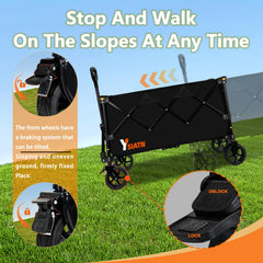 YSIATN wagon all-terrain wheel close-up for smoother quieter rolling