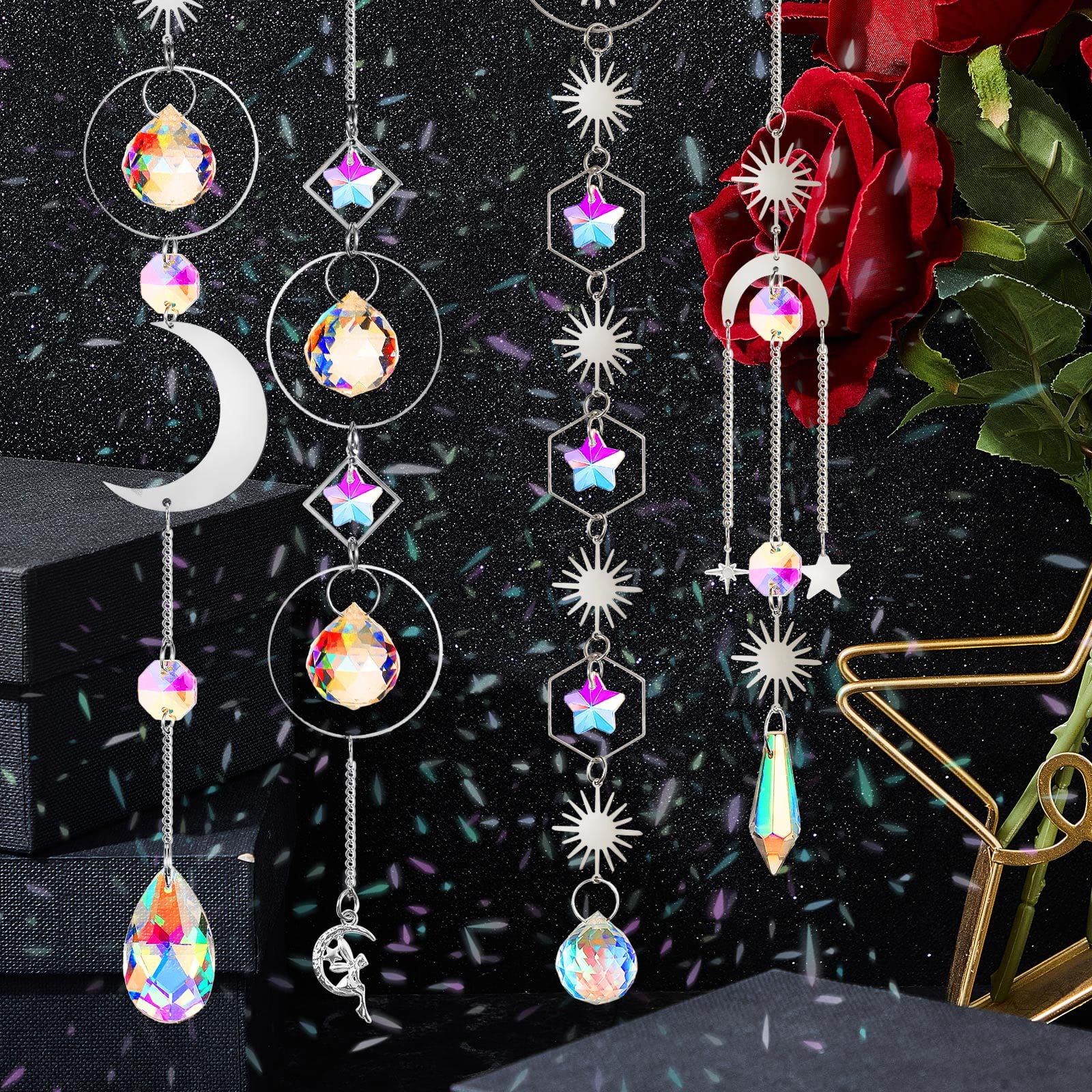 Ysleen tabletop display at wedding adding elegant shimmer and decorative interest