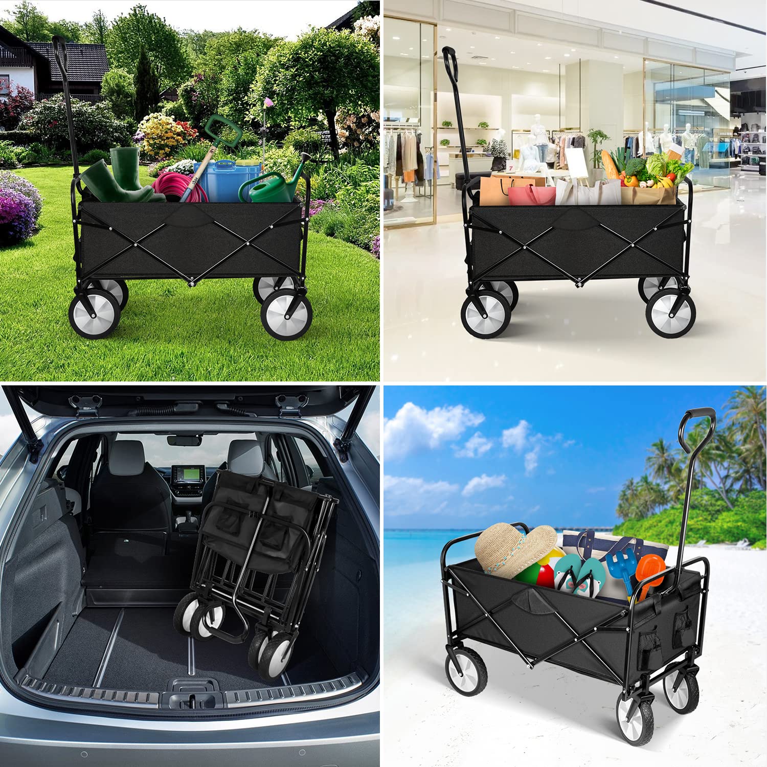 YSSOA in use in garden carrying soil and plants for easy yard work