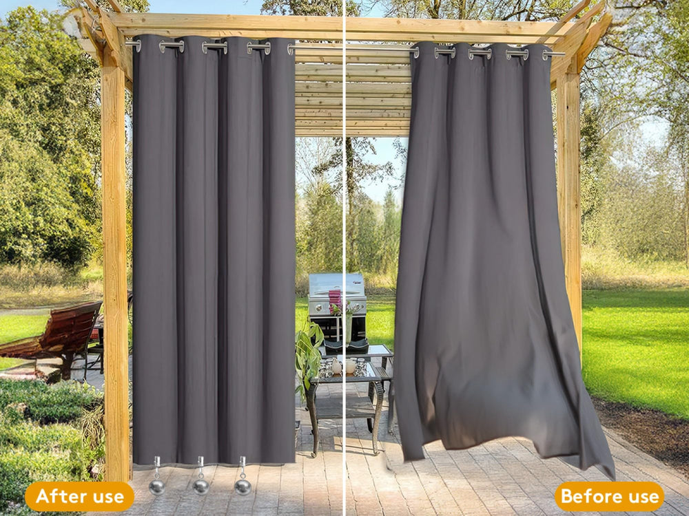 Yteseery clip attached to curtain hem keeping fabric straight and stable