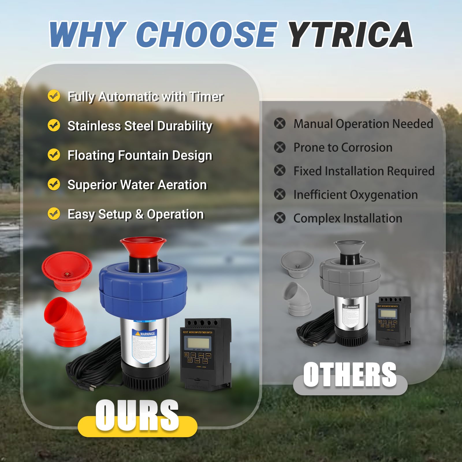 Ytrica 100-foot power cord and microcomputer timer for flexible, scheduled operation