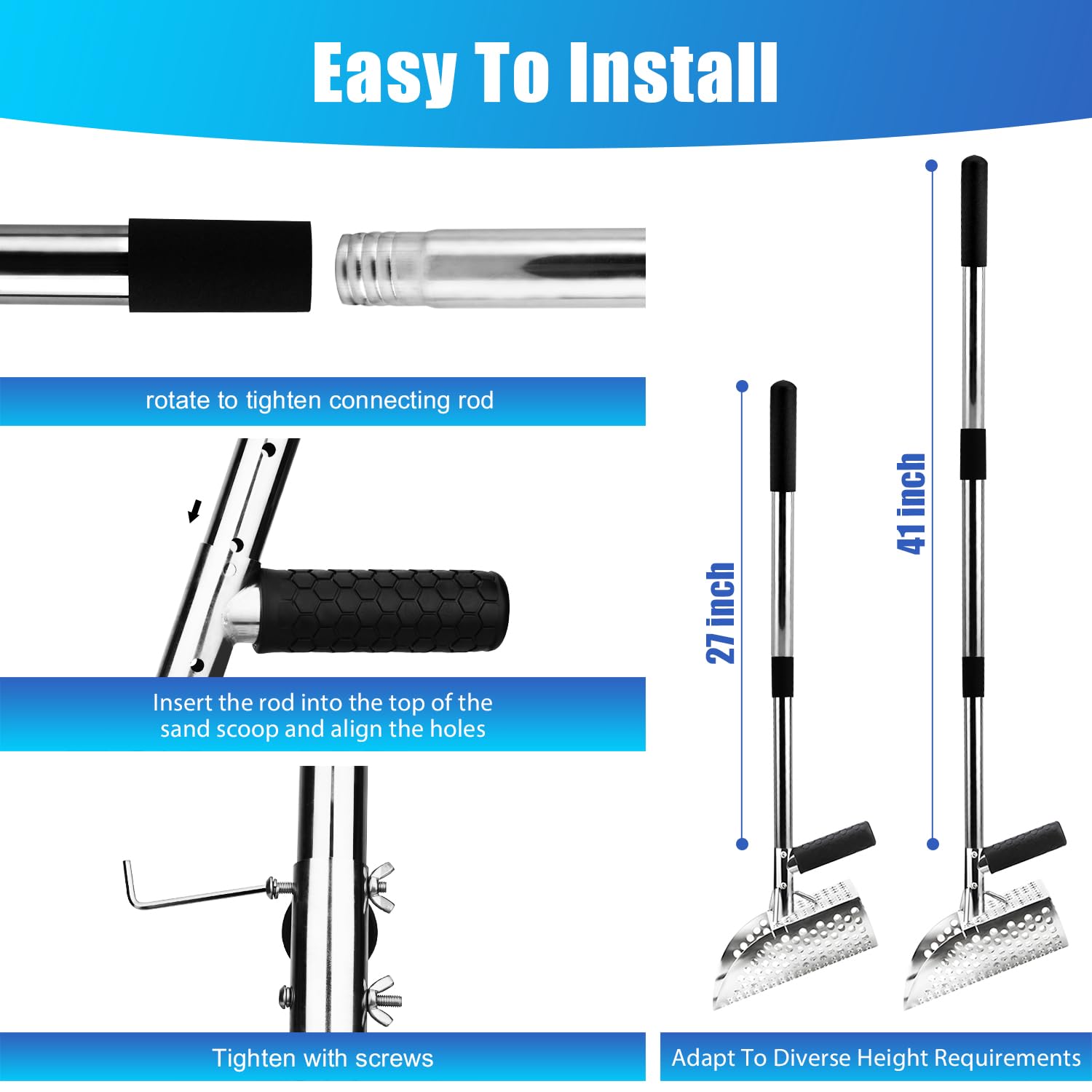 YTYLSJ product layout showing included screws and accessories for immediate assembly and use