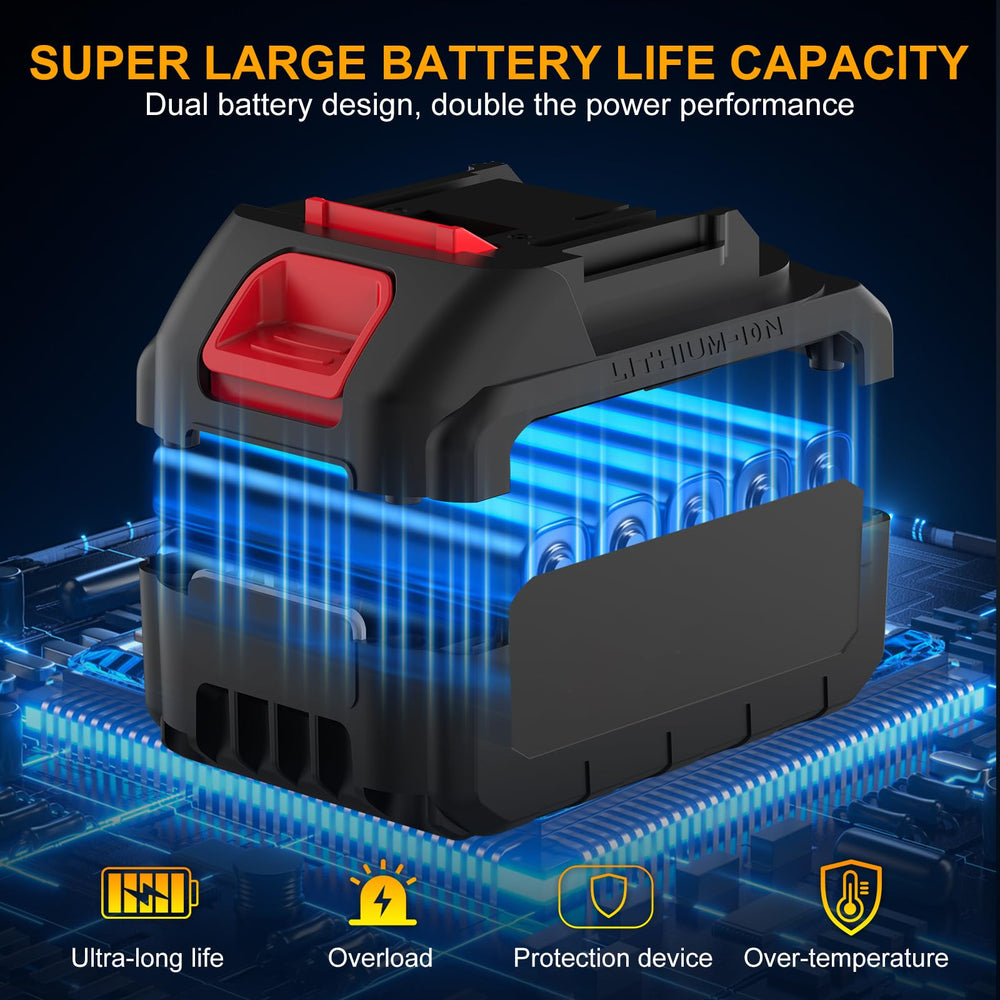YUANRAN two batteries with fast charger indicating quick swap and fast charging
