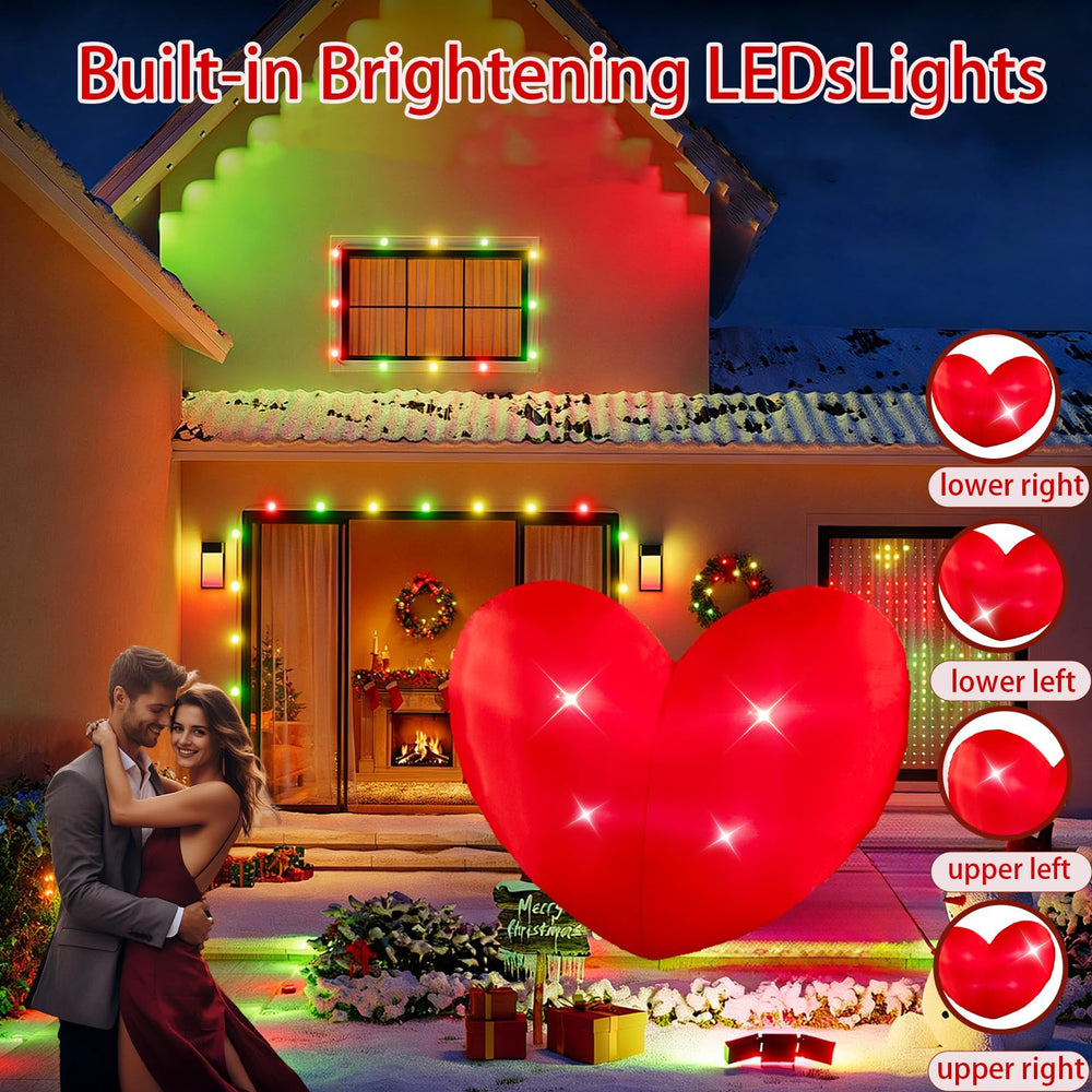 Yudara illuminated heart at night with LEDs creating romantic ambience