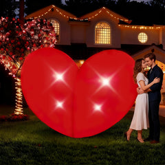 Yudara front view of 7ft heart showing bold shape and curb appeal