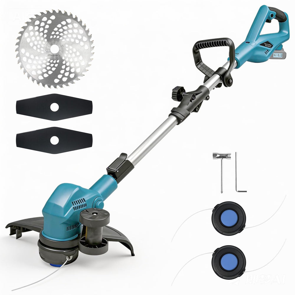 Yudara front view folded trimmer showing compact storage and portability