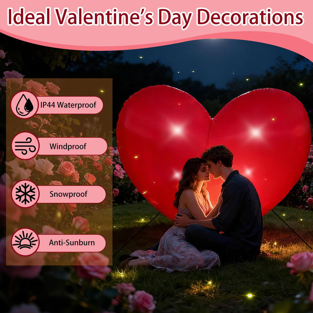 Yudara heart in a decorated yard creating a festive romantic setting