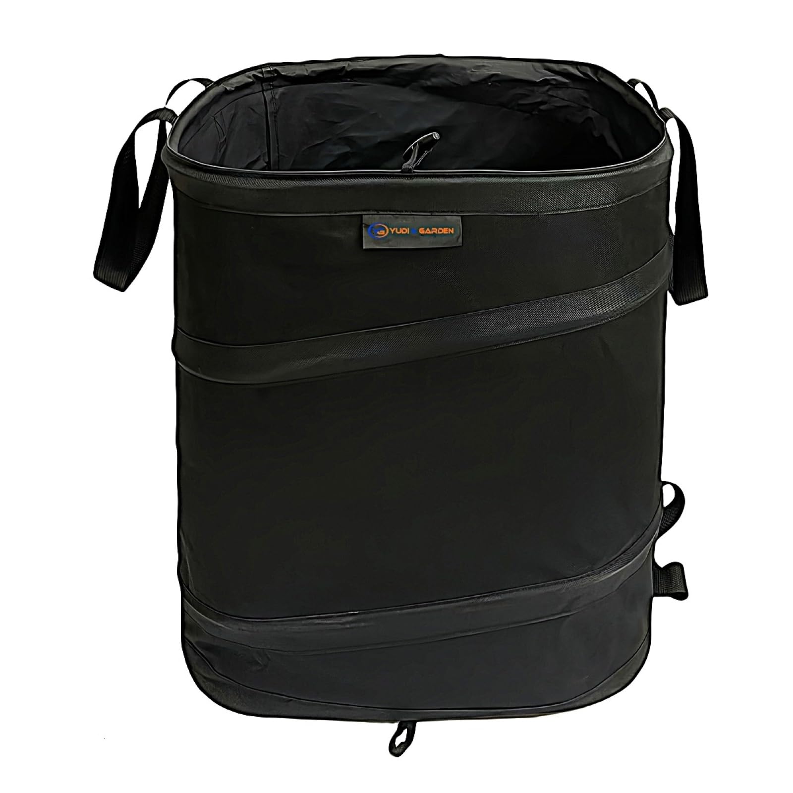 YUDI & GARDEN front view showing square collapsible bin and capacity benefit