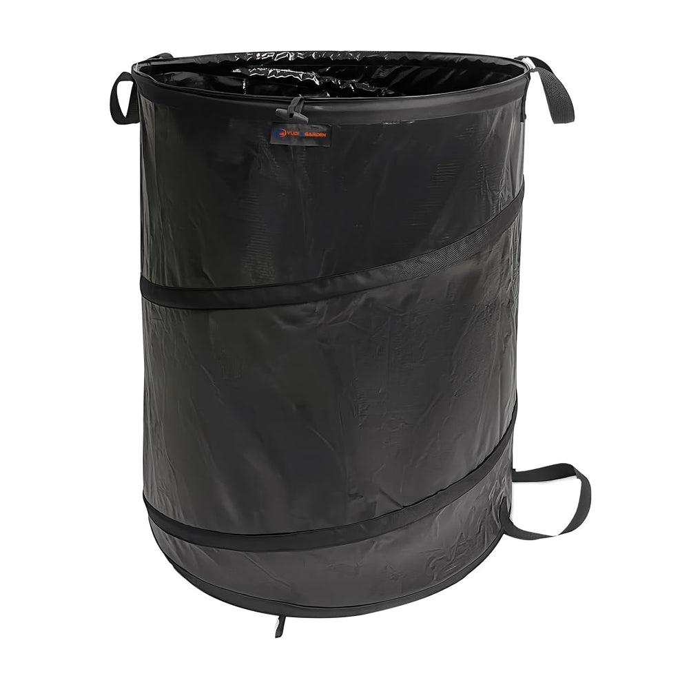 YUDI & GARDEN front view open showing full 45 gallon capacity and quick setup benefit