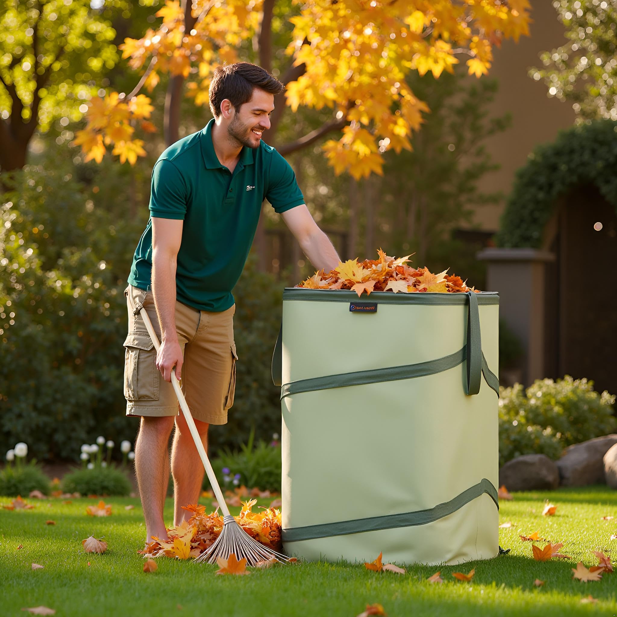 YUDI & GARDEN set up in backyard showing practical event cleanup benefit