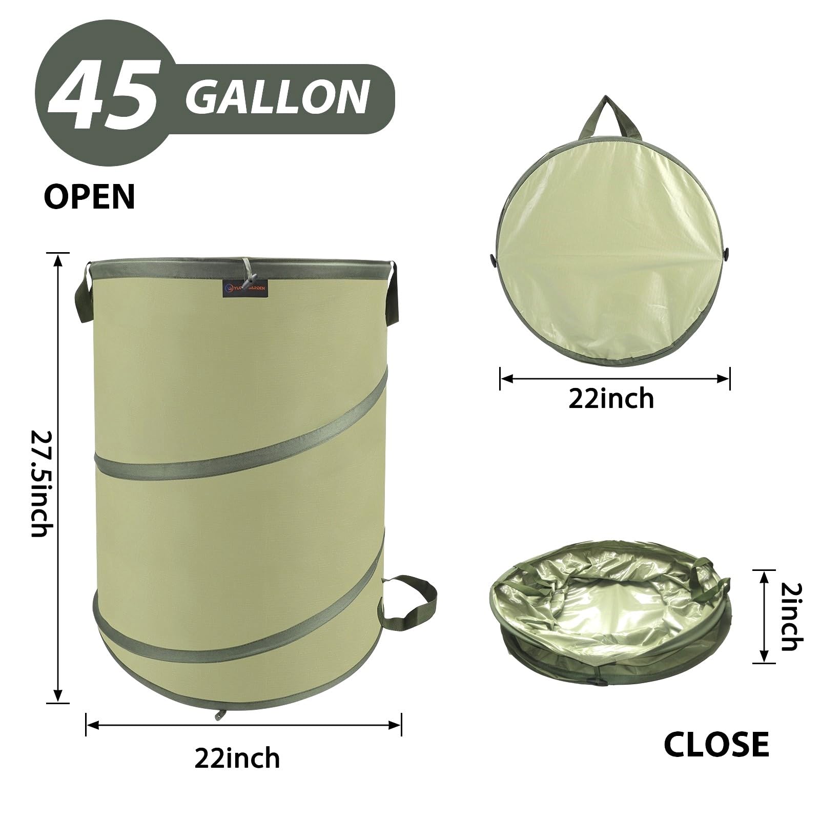YUDI & GARDEN open bag in backyard being filled showing quick setup benefit