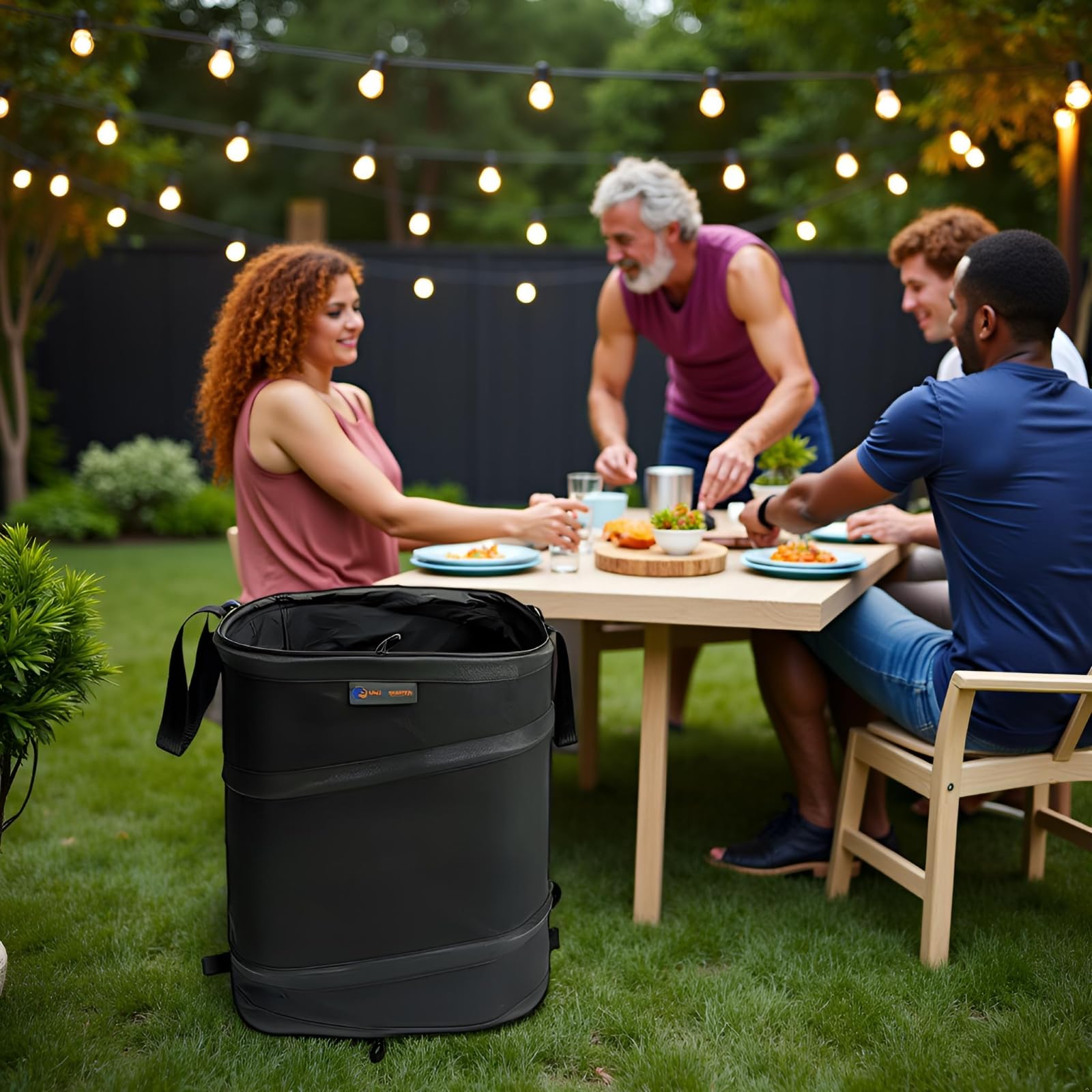 YUDI & GARDEN with clips securing a disposable liner for sanitary disposal