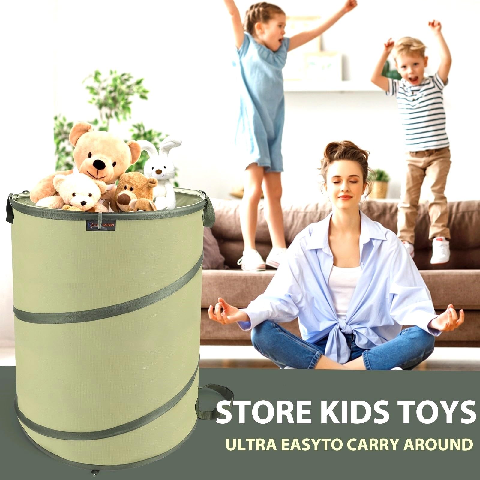 YUDI & GARDEN being tipped with side handle to empty contents for easy disposal
