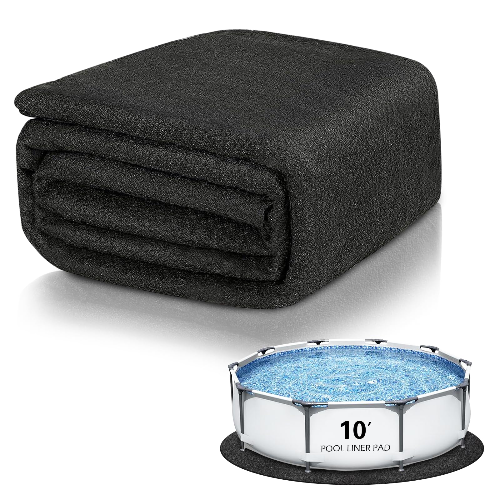 Yudlto front view of round pool pad showing clean edges and fit benefit